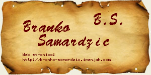 Branko Samardžić vizit kartica